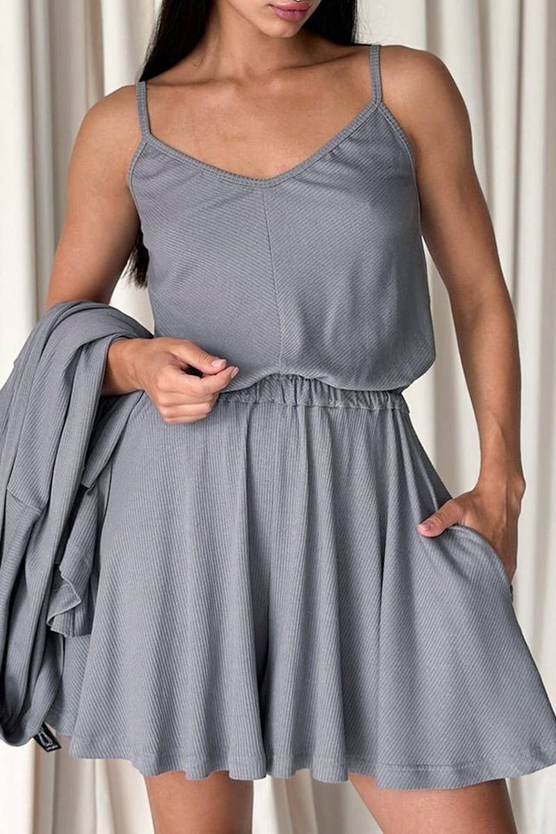 CWSPJ0231_LONG-SLEEVED NIGHTGOWN SUSPENDER SHORTS SET