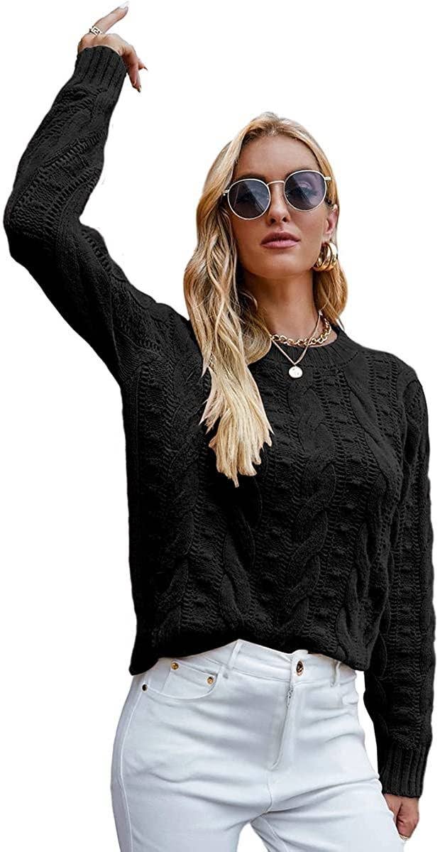 CWOSWL0815_ Long Sleeve Loose Neck Pullover Sweater