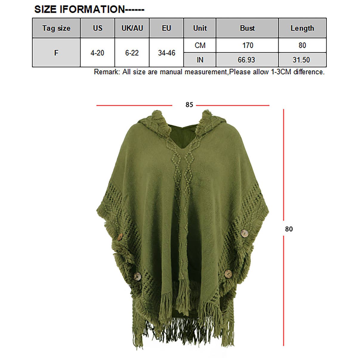 Casual loose V tie hat pullover cape coat