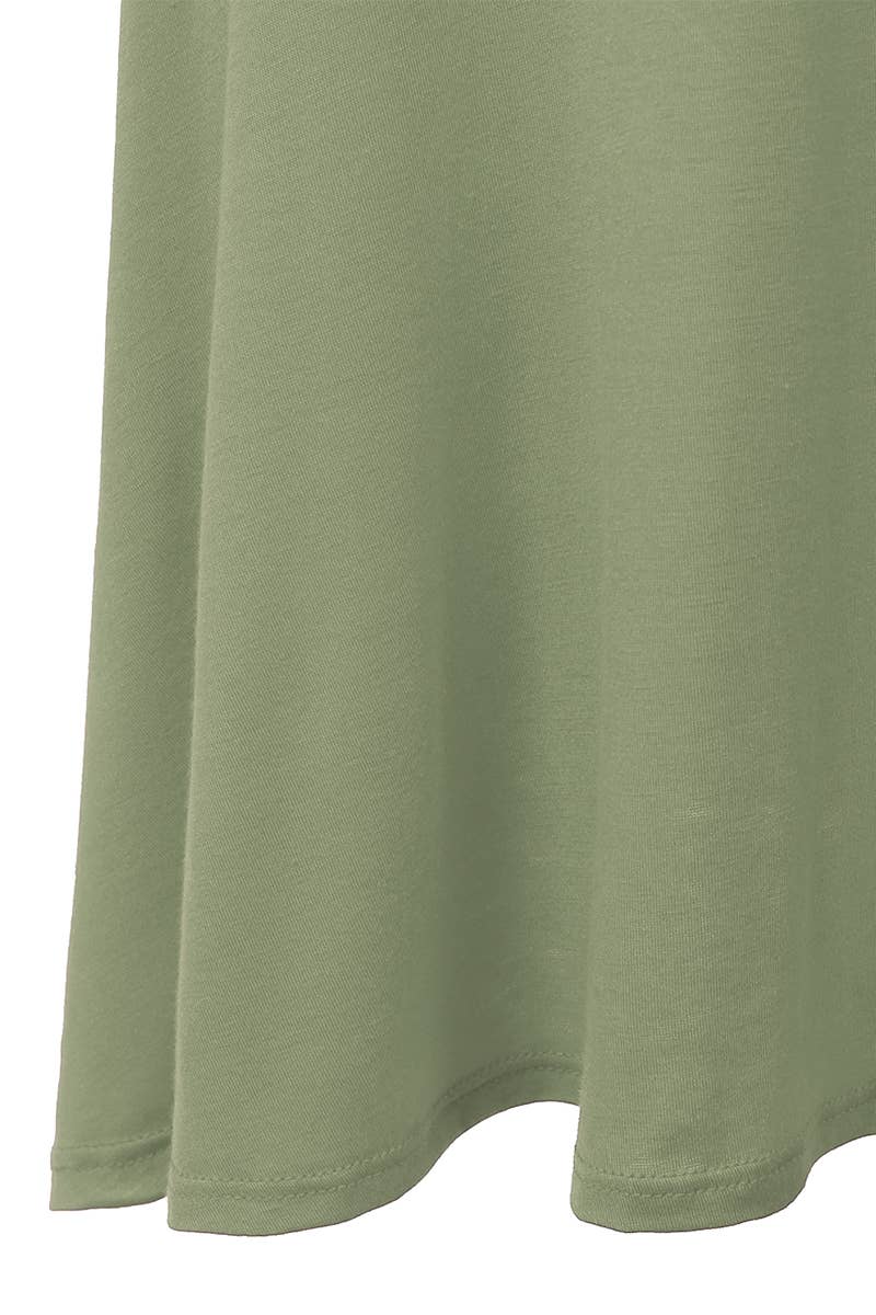 AWBMS204_High Waist Elastic Flared Midi Skirt