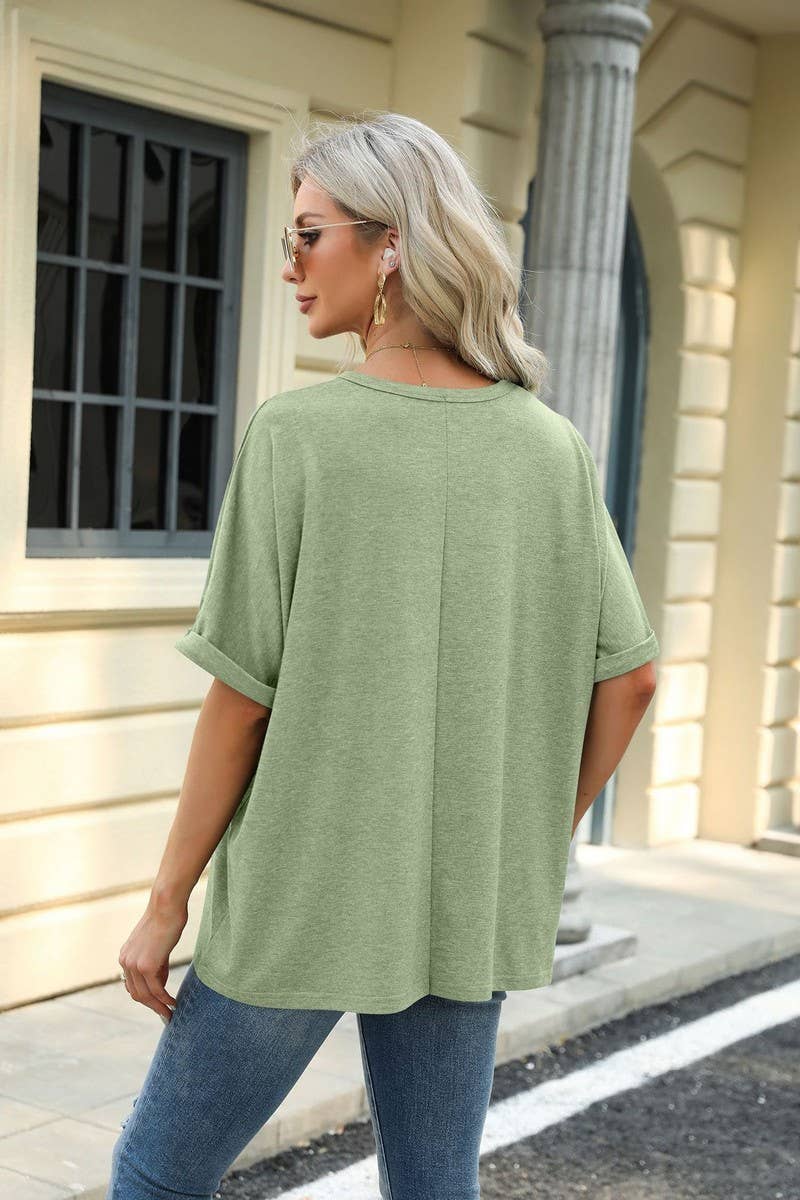 CWTTS0816_Round Neck Short Sleeve Knit Top