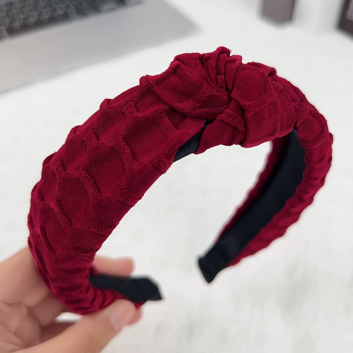 SOLID COLOR CROSS KNOT WIDE BRIM HEADBAND_CWAHA2083