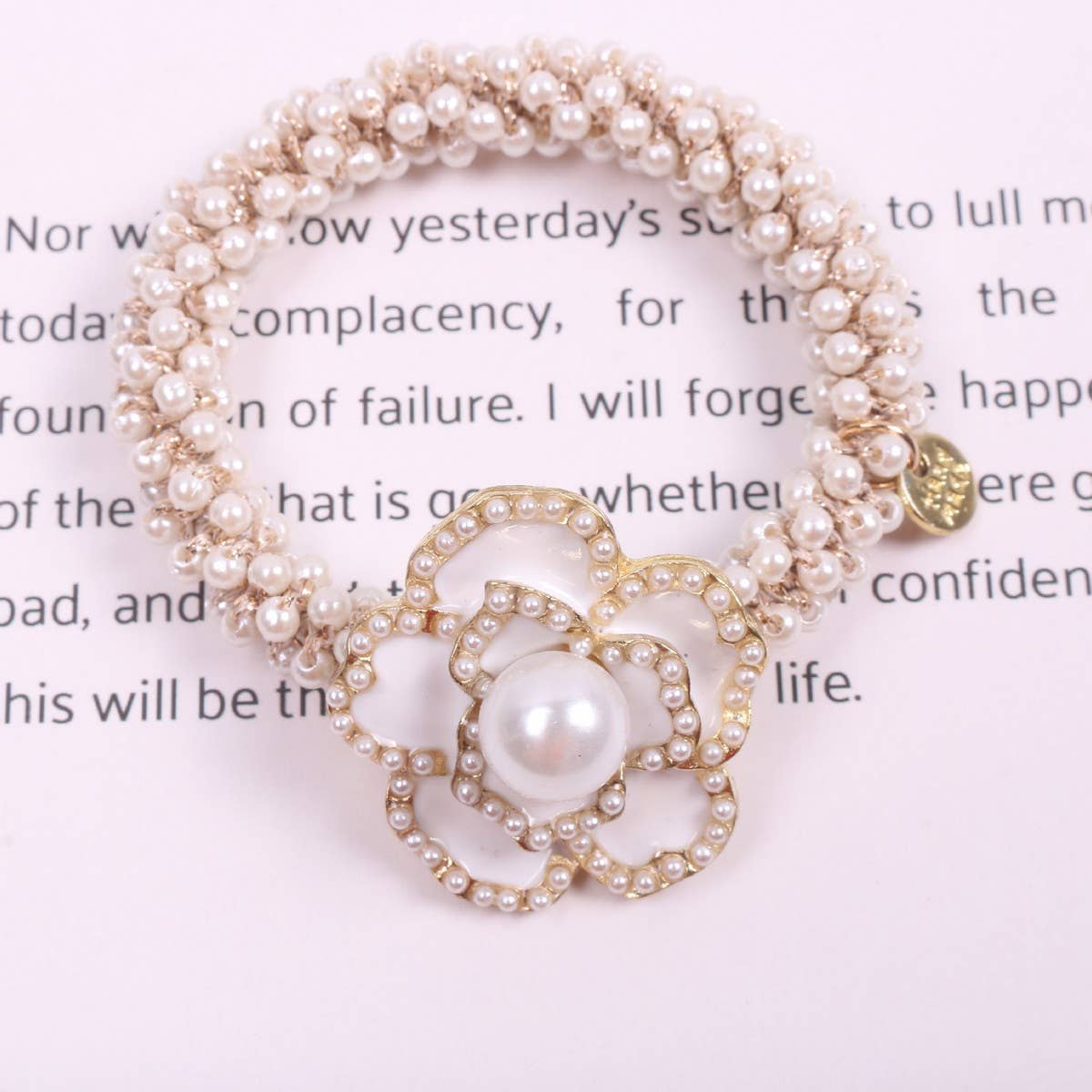 Elegant Camellia Hair Tie Luxury Ponytail Band