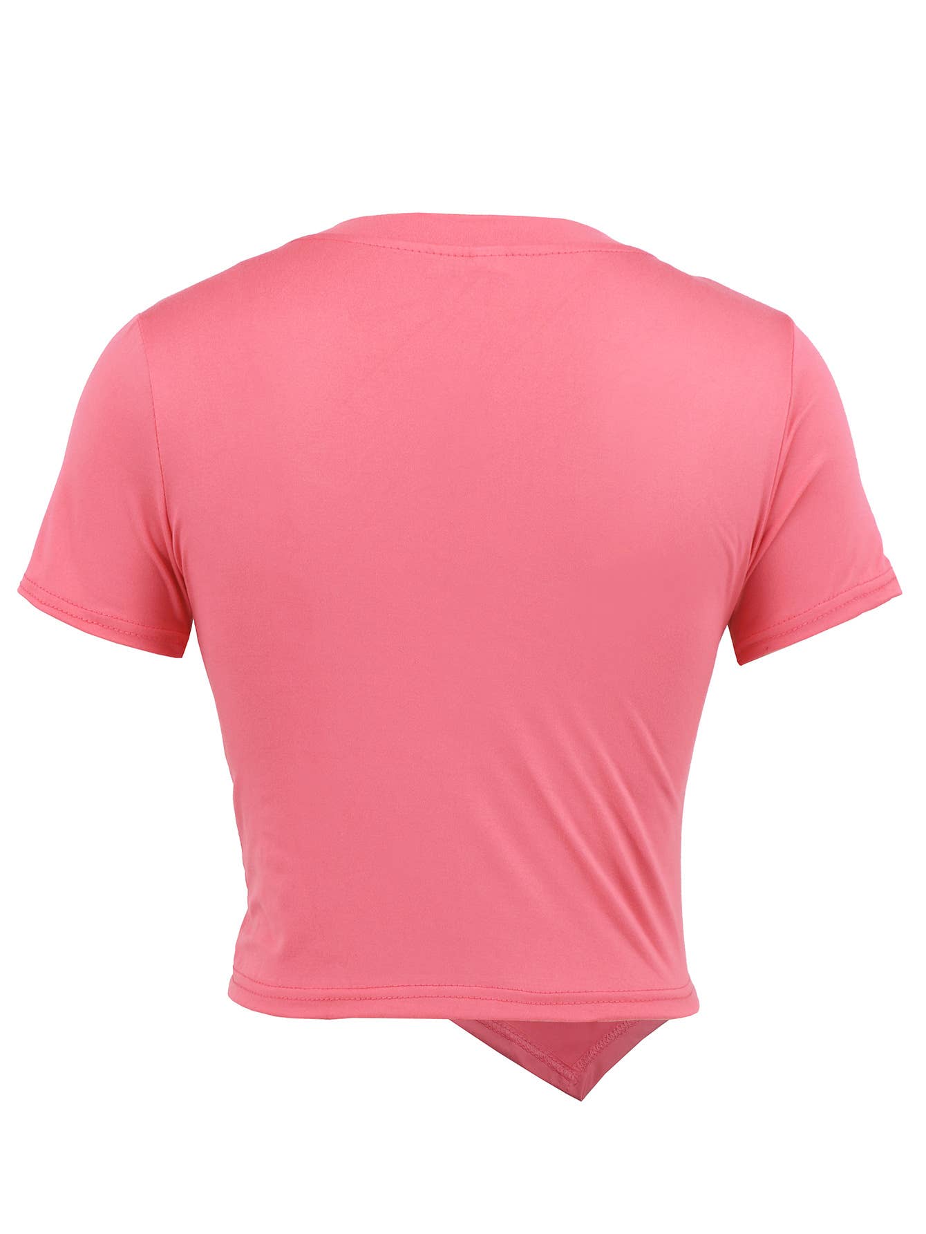 Casual Slim Fit Cropped Knit Solid Color T-Shirt