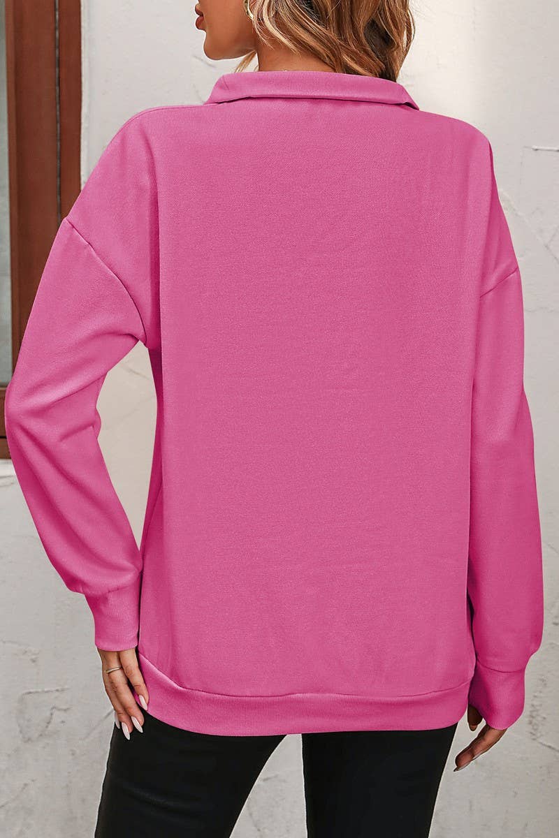 CWTBLL1833_HALF-ZIP LONG-SLEEVED PULLOVER SWEATSHIRT