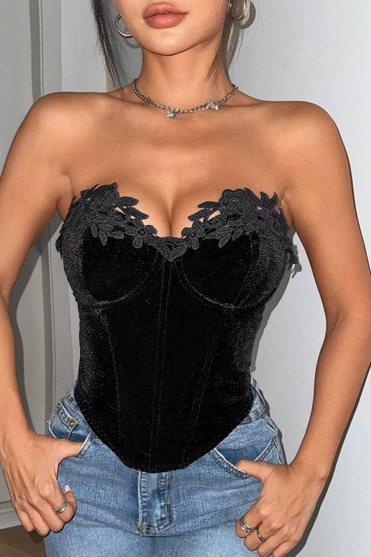 CWTTT0055_DEEP V-NECK STRAPLESS BACKLESS UNDERWIRED VEST
