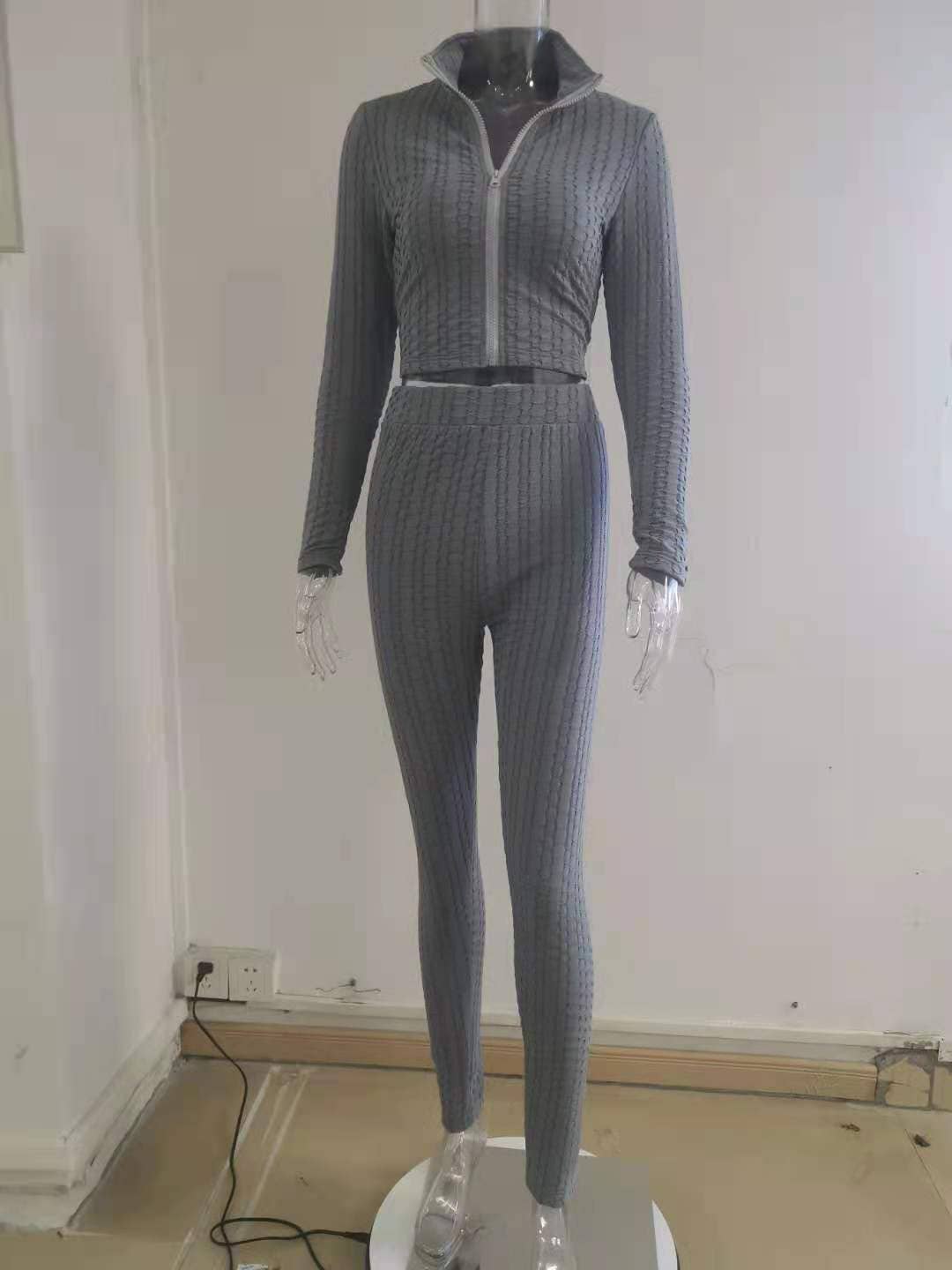 CASUAL SOLID COLOR PINEAPPLE CHECK SPORTS SUIT