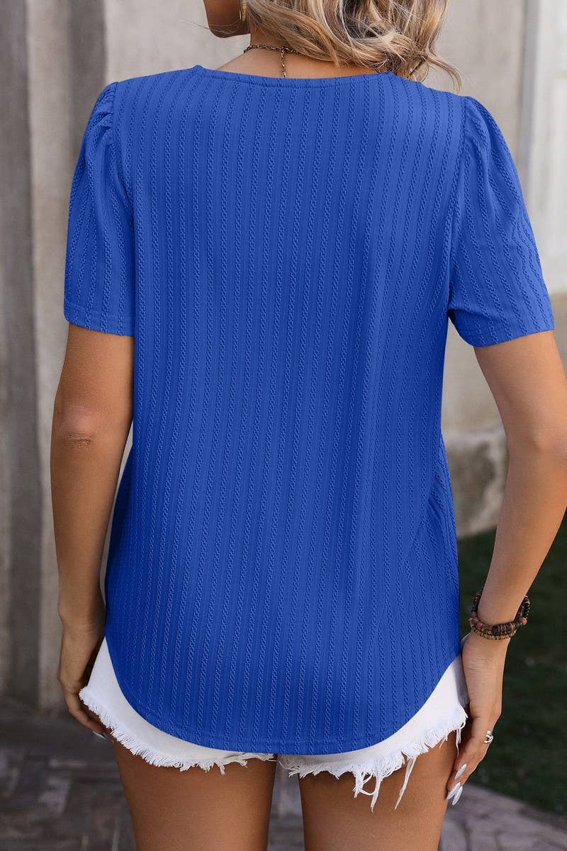 CWTTS0776_Sweetheart Neck Shirt Sleeve Top