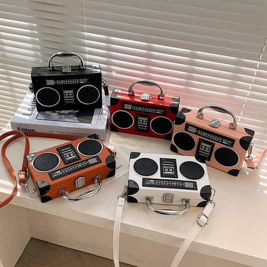 RETRO RADIO BOX-SHAPED MESSENGER BAG_CWAB0985