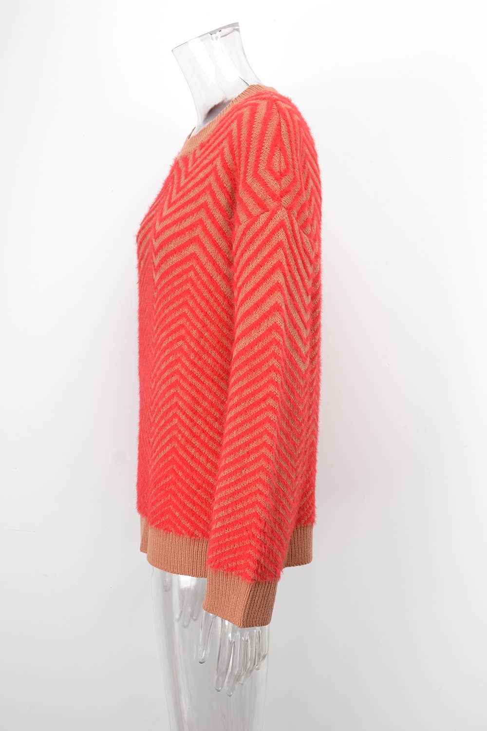 CREW-NECK PULLOVER LONG-SLEEVED KNIT SWEATER