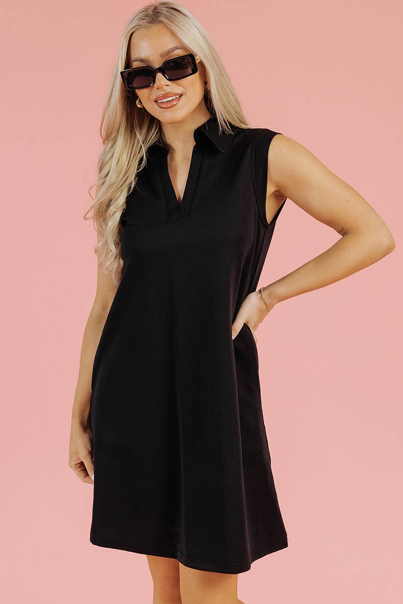 Casual style loose belly cover solid color dress
