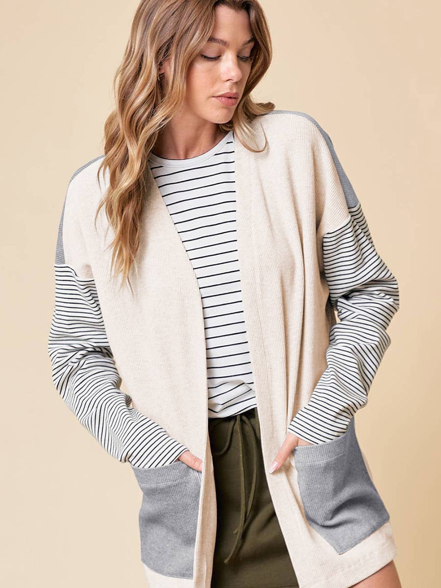 CASUAL STYLE MATCHING STRIPED PRINTED KNITWEAR