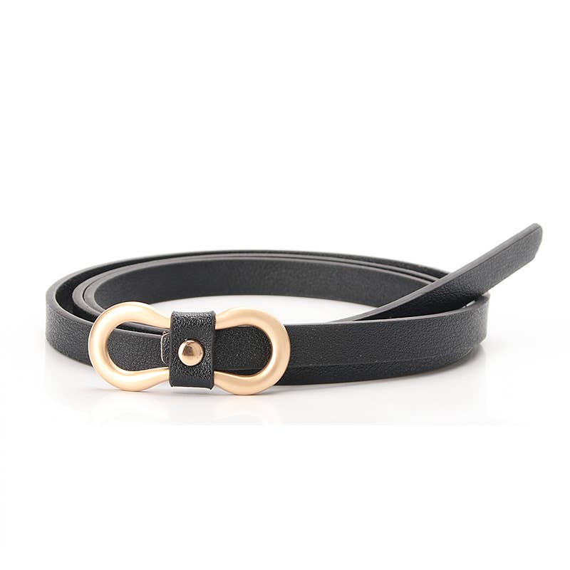 Fashionable versatile PU leather thin waist strap