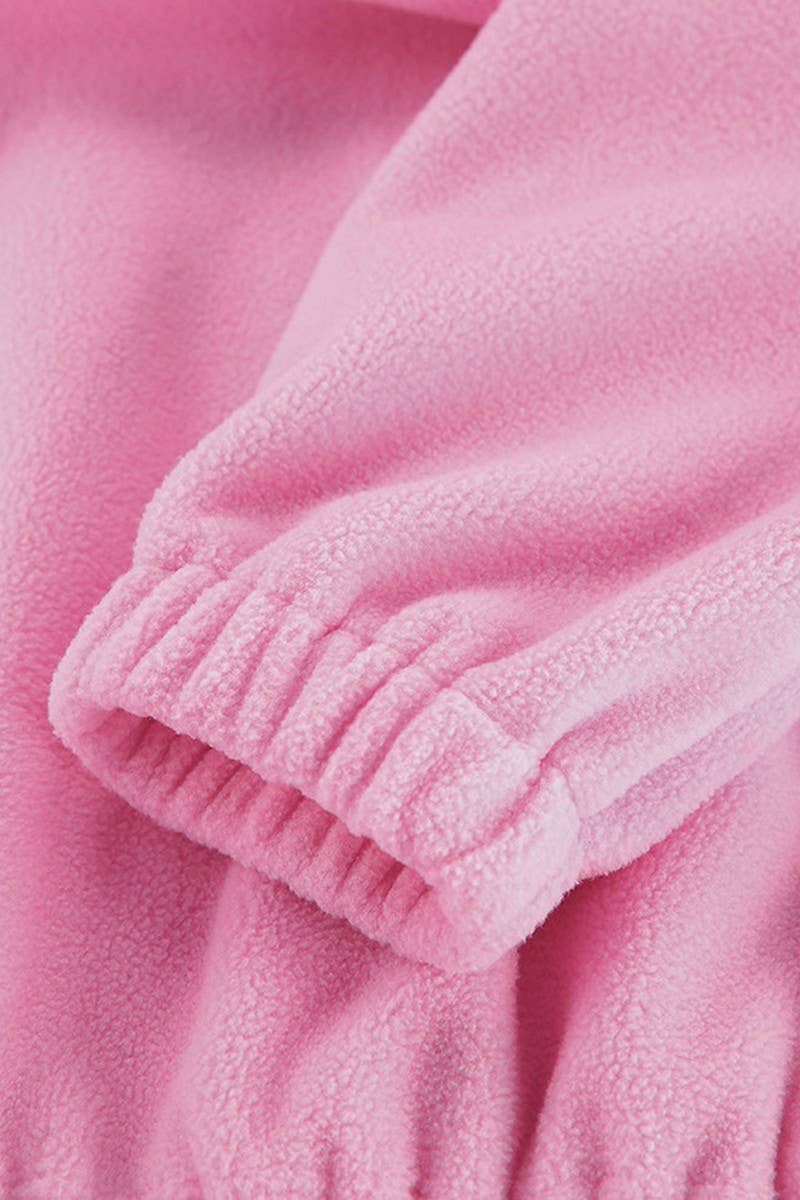 CWTBLL3341_SOLID COLOR ZIP-NECK LONG-SLEEVED SWEATSHIRT