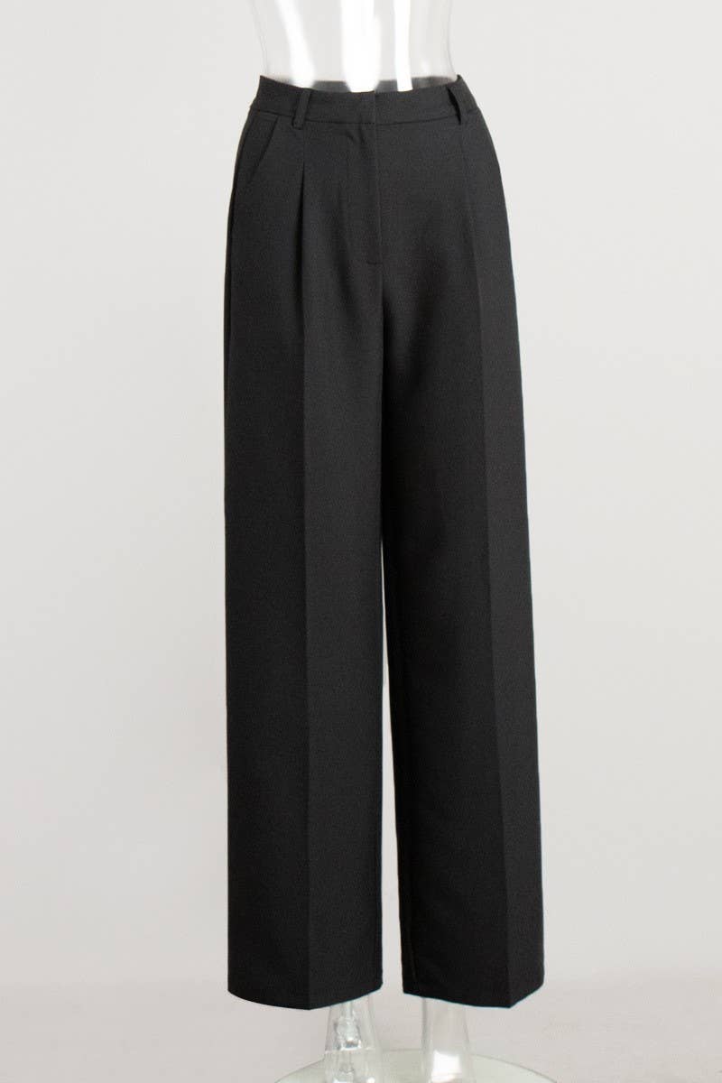CWBLP2054_ELEGANT HIGH WAIST WIDE LEG OFFICE TROUSERS
