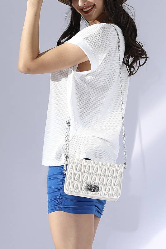 CWTTS694_V NECK SHORT SLEEVE WAFFLE KNIT TOP