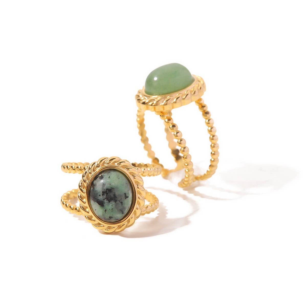 AFRICAN PINE STONE GOLD FASHION RING_CWAJE1398