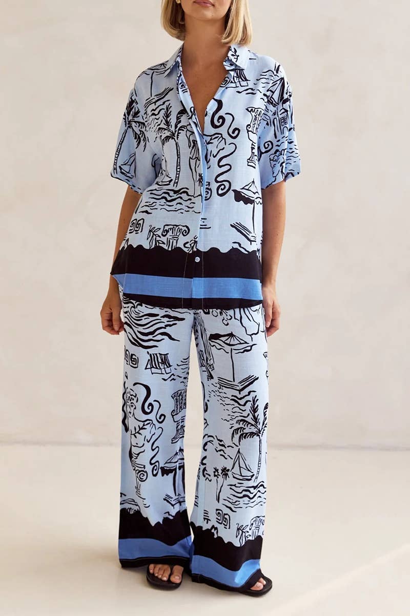 CWSS1205_SUMMER HOME WEAR FASHION CASUAL SUIT