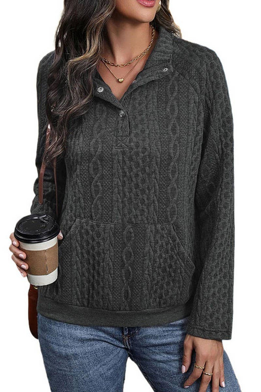 CWTBLL1221_TEXTURED LONG-SLEEVED SOLID COLOR SWEATSHIRT