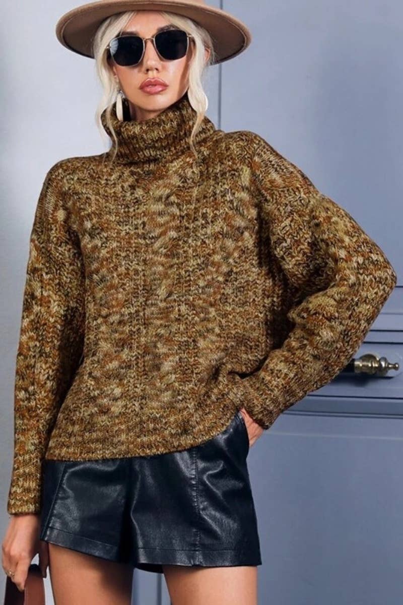 CWOSWL6651_WINTER KNIT TURTLENECK LONG-SLEEVED SWEATER