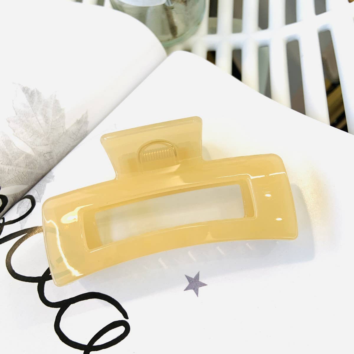 CWAHA1557_4.13"SIMPLE RECTANGLE HAIR CLAW CLIP