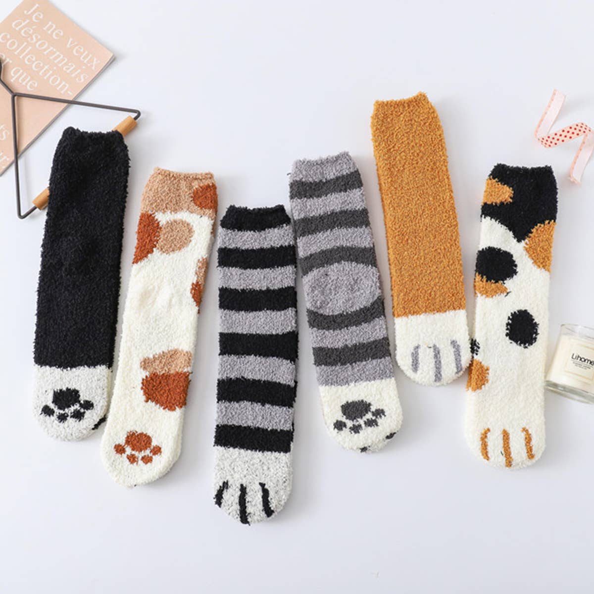 WOMEN HOME PADDED WARM CORAL VELVET SOCKS