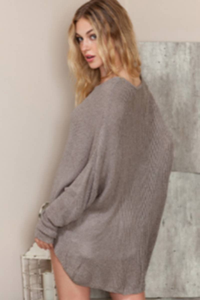 CWOSWL6694_SOLID COLOR CREW-NECK LONG-SLEEVED SWEATER