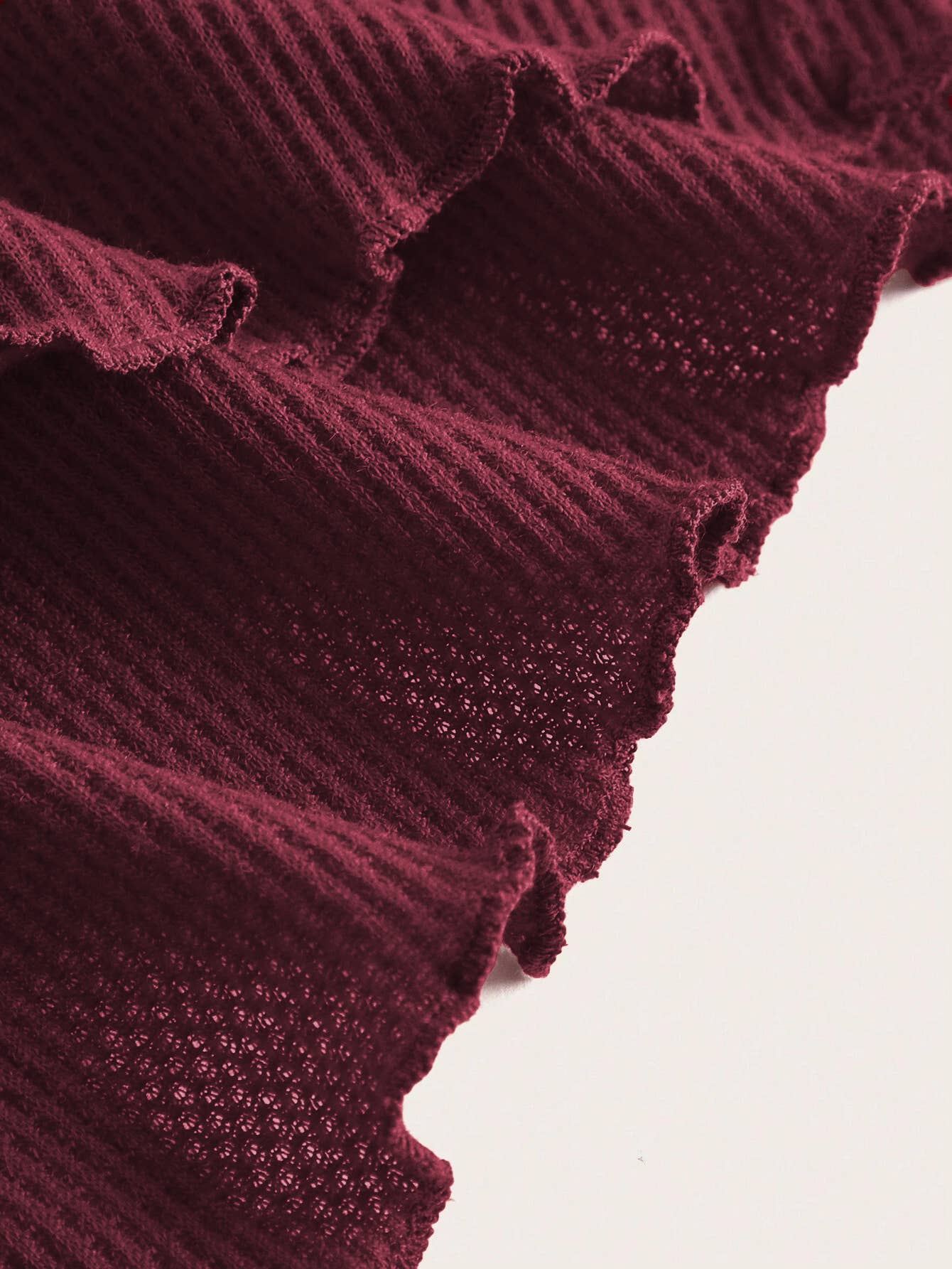 DRAWSTRING SPLIT IRREGULAR WAFFLE TOP