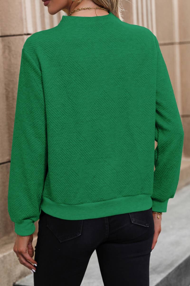 CWOSWL6591_WINTER PATCHWORK BUTTON LONG-SLEEVED SWEATER