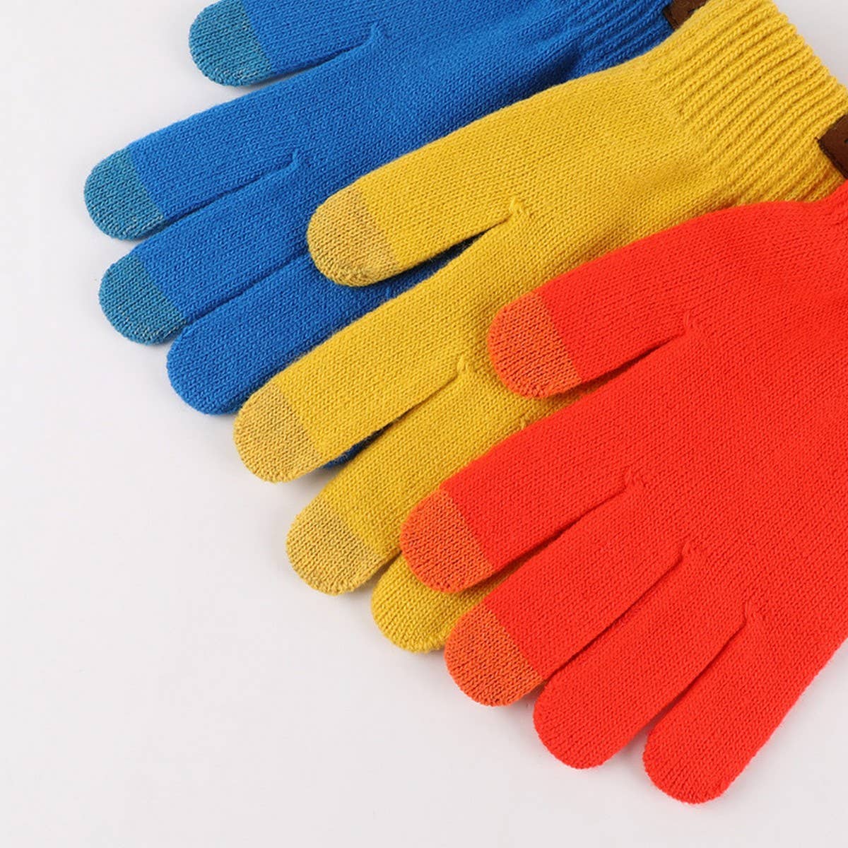WINTER CANDY-COLORED WARM FIVE-FINGER GLOVES_CWAG0393