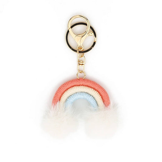 Keychain Cotton Woven Car Pendant Boho Pom Pom_CWAB5017