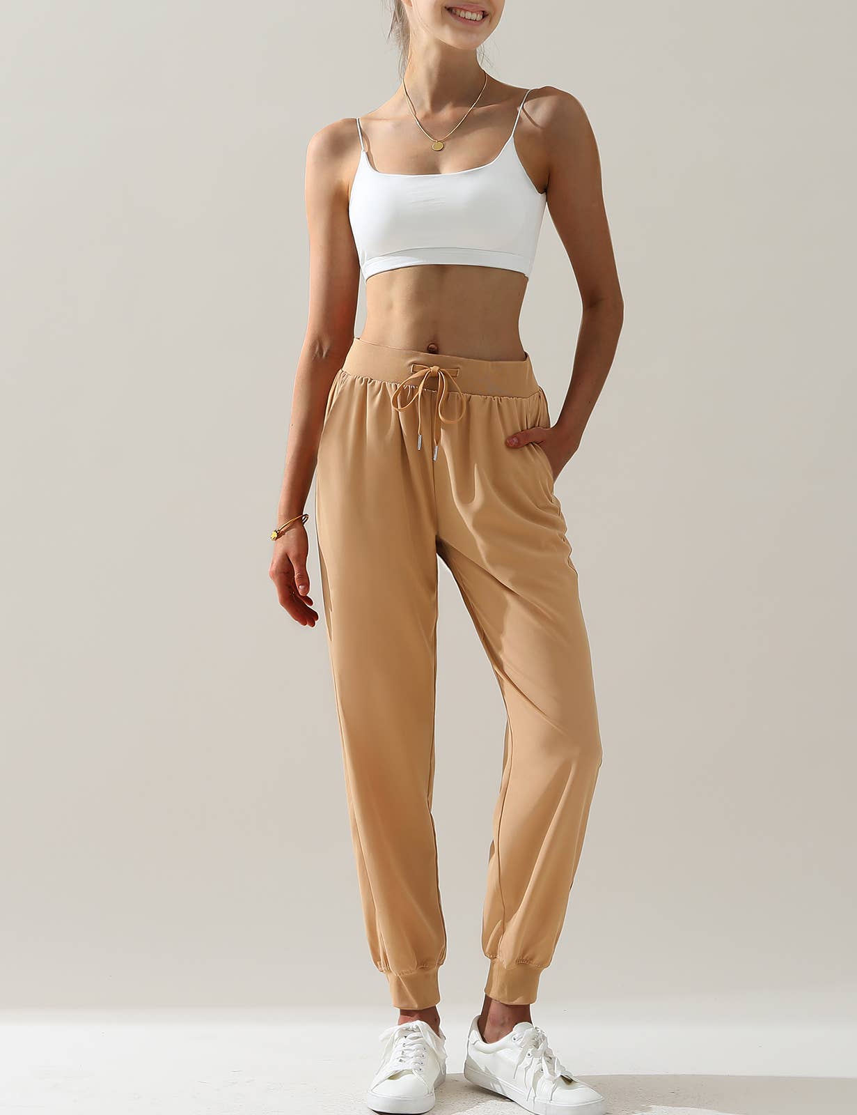 CWBLP423_Elastic Band Waist With Side Pocket Pants