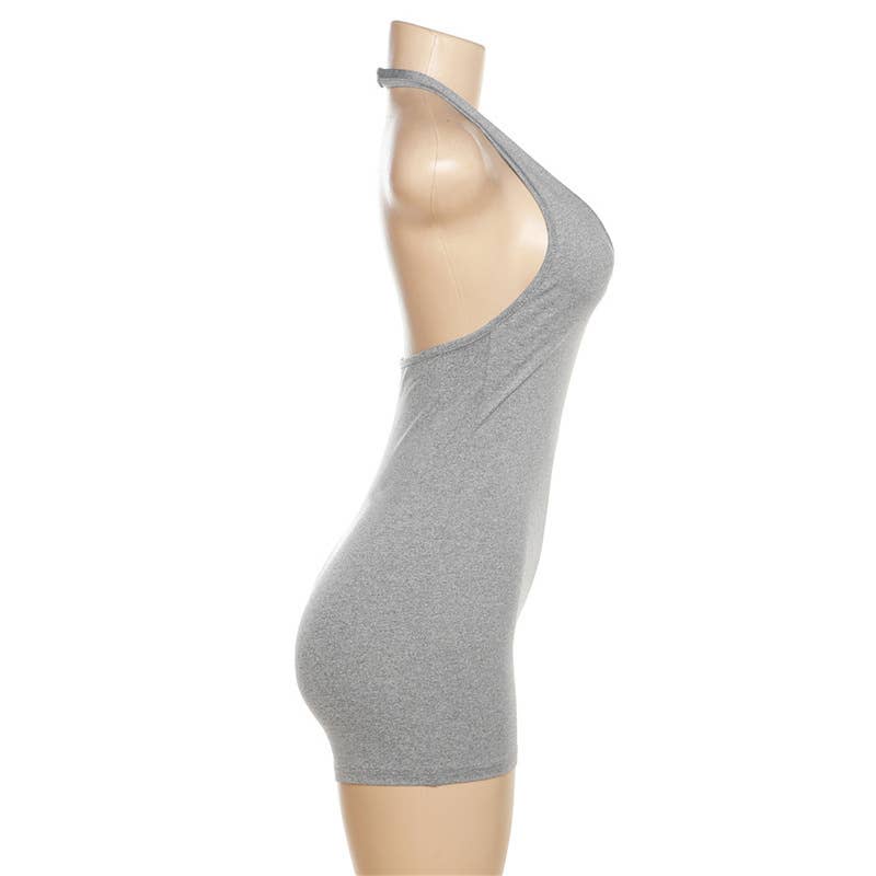 Casual Halter Neck Backless High Waist Romper