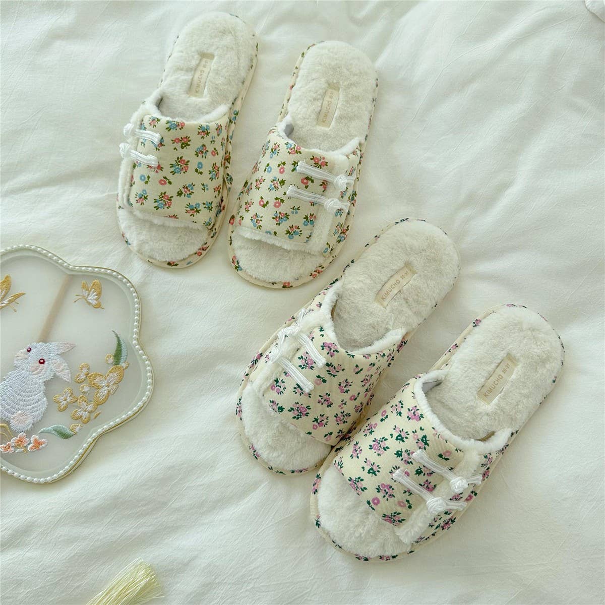 QIPAO BUTTONED WINTER OPEN-TOE HOME SLIPPERS_CWMM2988