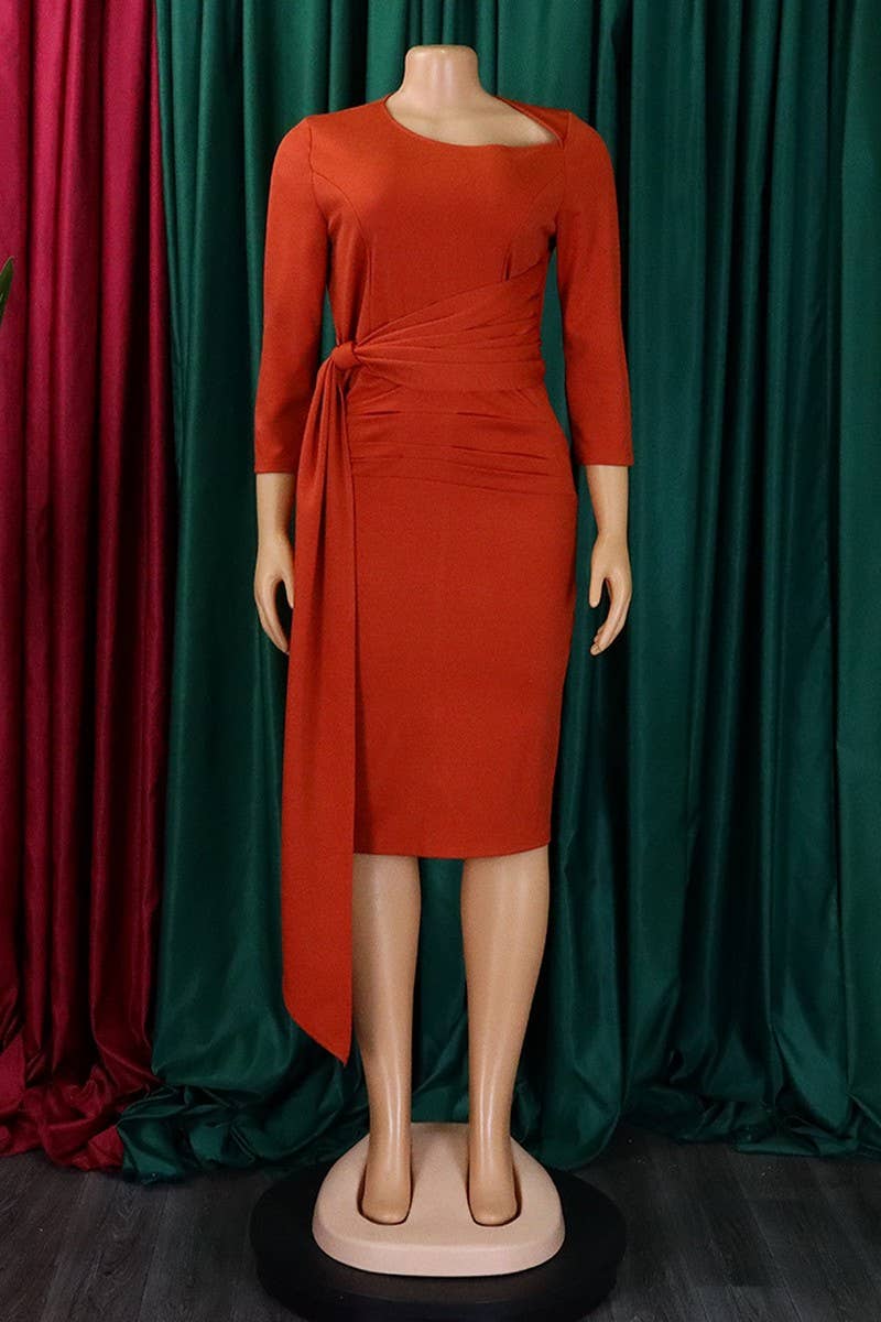 CWDSD3581_ PLUS SIZE PLEATED STRAPPY SHORT DRESS