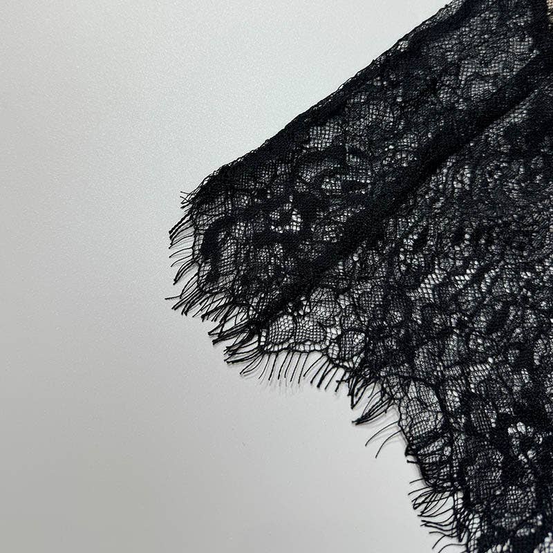 Deep V see-through lace tight halter top