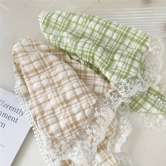 Lace Triangle Scarf - Striped Headband Scarf