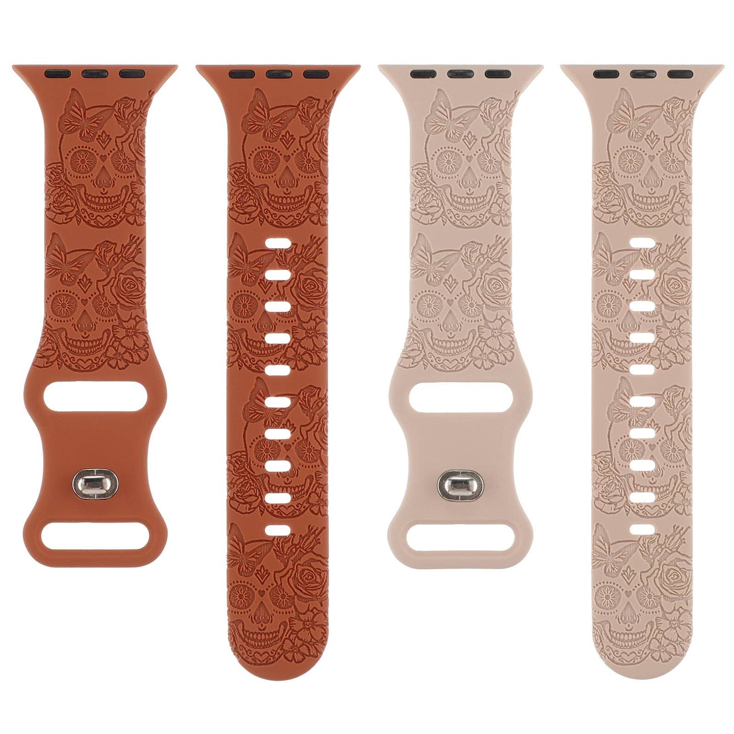 ENGRAVED CHECKERED SILICONE APPLE WATCH9-1 STRAP