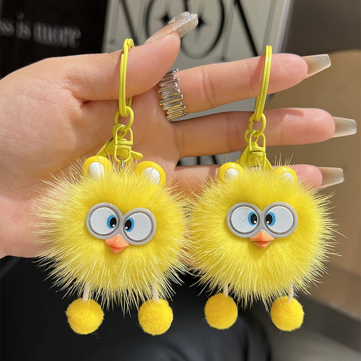 CUTE LITTLE YELLOW DUCK CAR KEYCHAIN BAG PENDANT