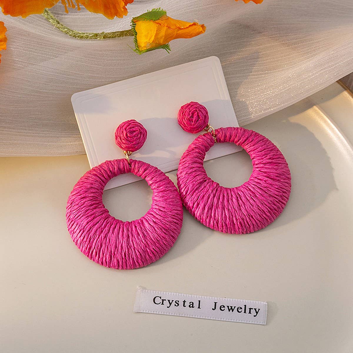 BOHEMIAN HOLIDAY STYLE ROUND COLORFUL EARRINGS_CWAJE1852
