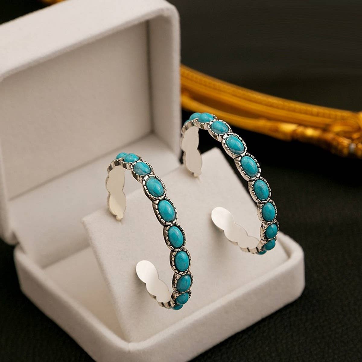 NEW RETRO GEOMETRIC CIRCLE C-SHAPED EARRINGS