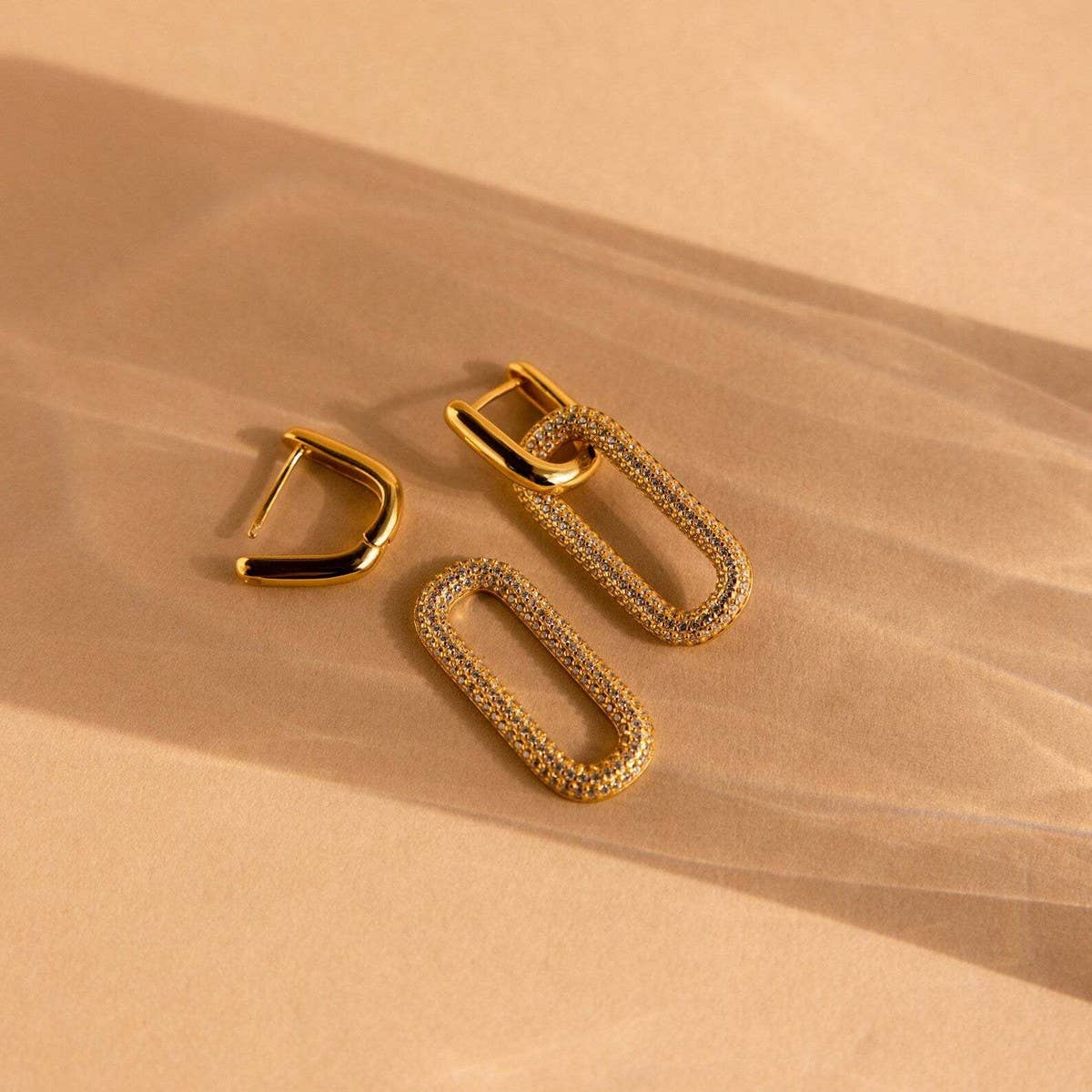 High-end micro-inlaid zircon pendant earrings