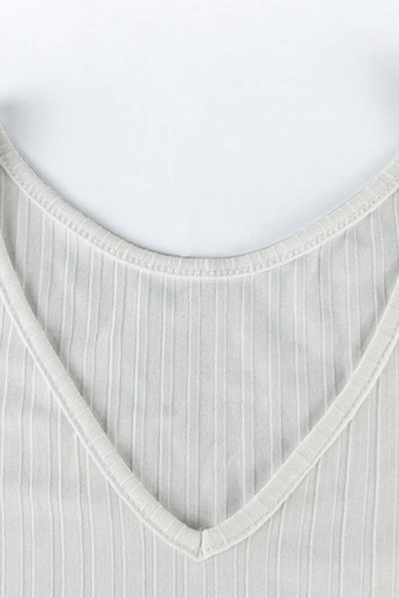 CWSBSL0147_SLIM FIT V-NECK SOLID COLOR LONG SLEEVE BODYSUIT