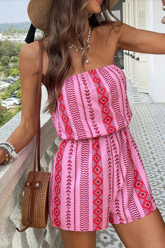 CWSJS00255_VACATION HAWAIIAN PRINT STRAPLESS JUMPSUIT