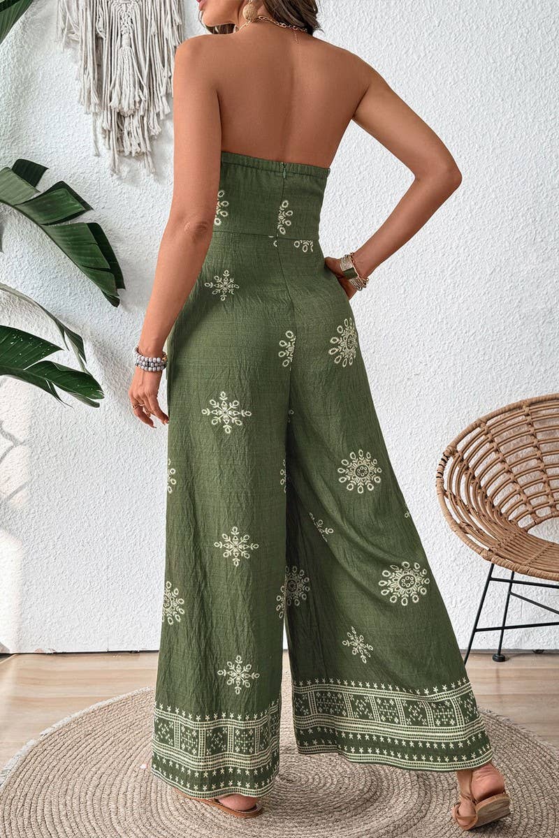 CWSJS1550_SNOWFLAKE PRINT STRAPLESS WIDE LEG JUMPSUIT