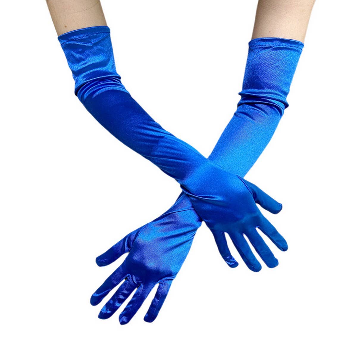 CWAG0289_1 PAIR LONG GLOVES WOMEN SATIN GLOVES