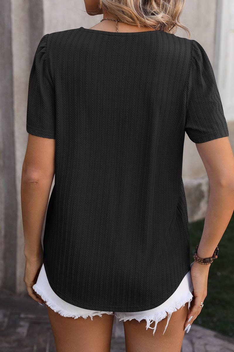 CWTTS0776_Sweetheart Neck Shirt Sleeve Top