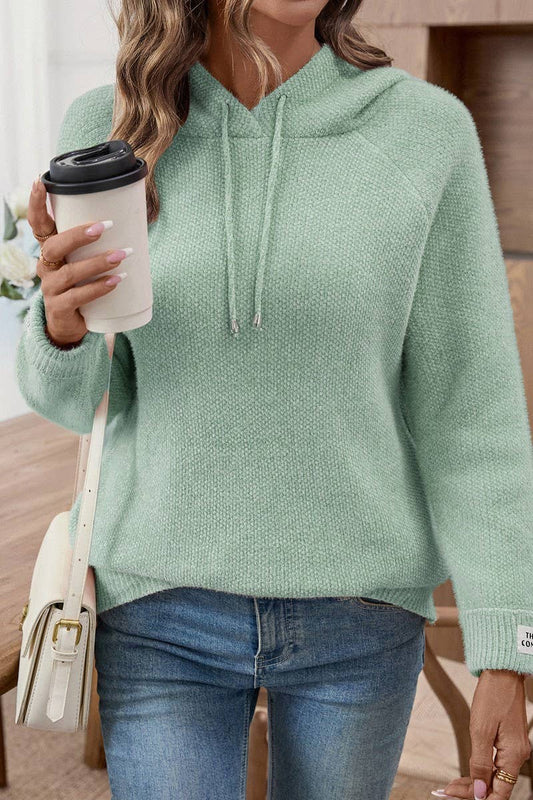 CWOHOL00623_LOOSE FAUX MINK FLEECE HOODED SWEATSHIRT