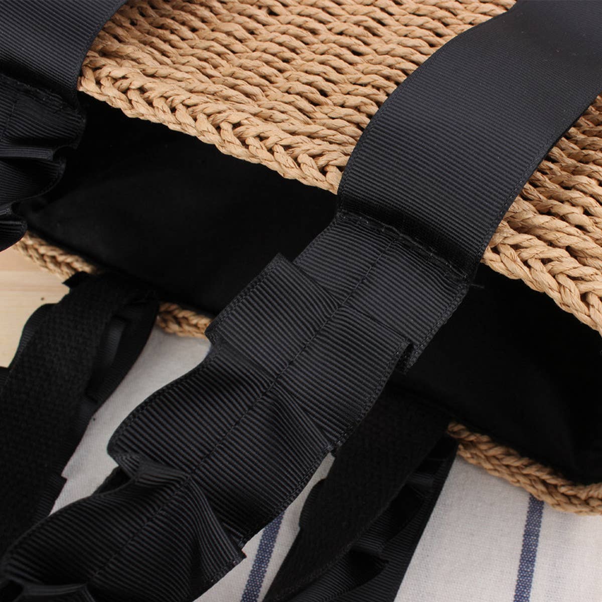 SIMPLE PORTABLE SOLID COLOR STRAW BAG_CWAB2093