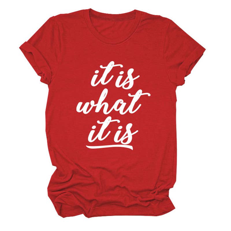 CWTTS1556_SUMMER LETTER CASUAL SHORT-SLEEVED T-SHIRT